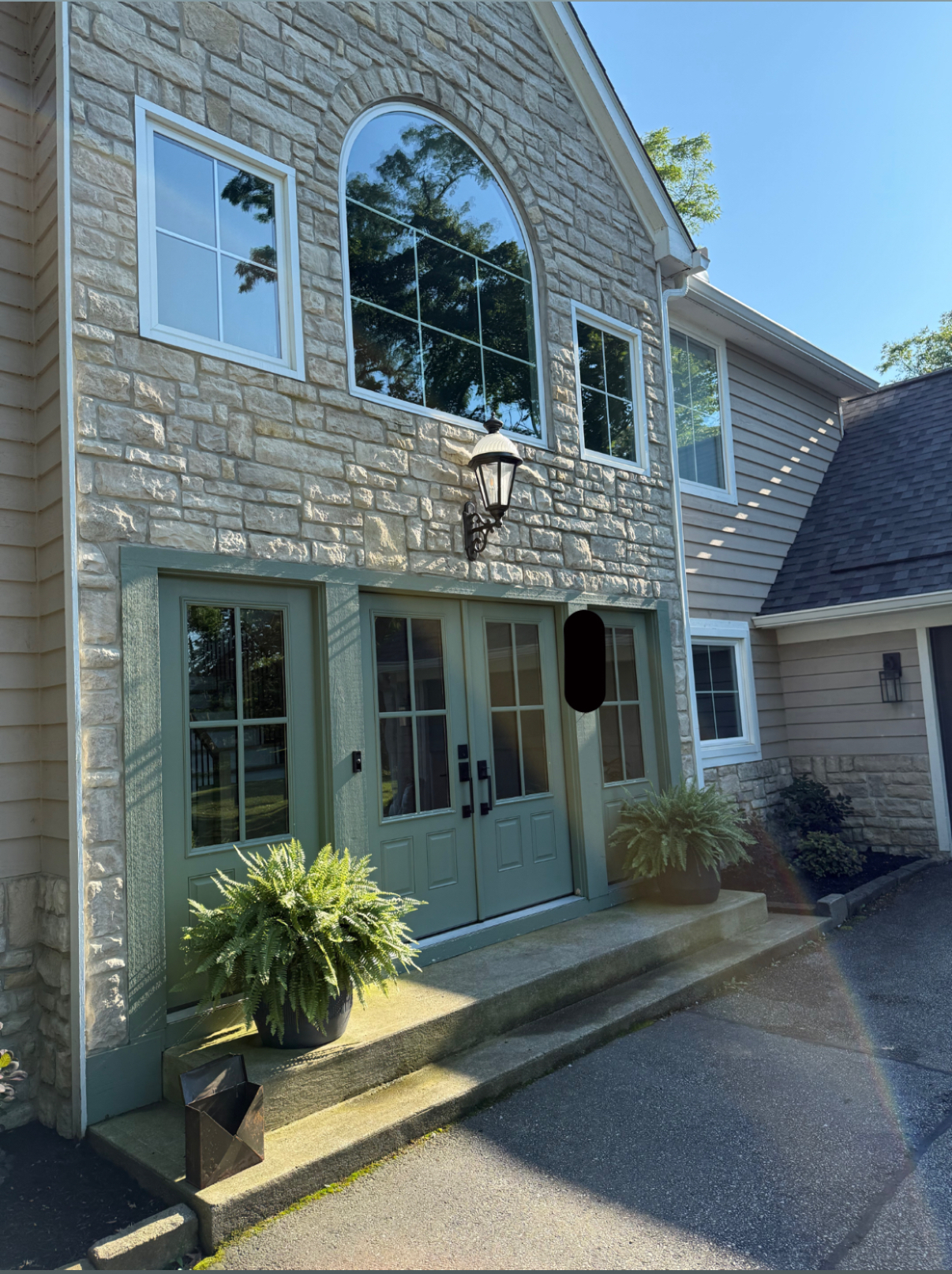 Pressure washing driveway